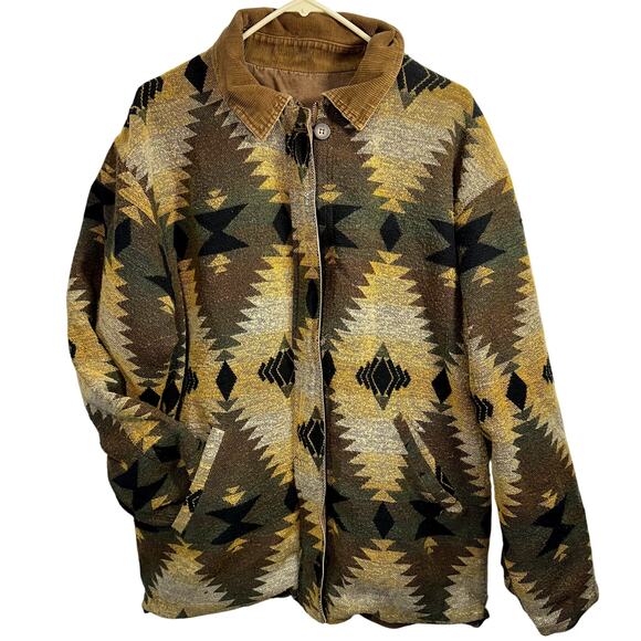 VTG Brandon Thomas Reversible Barn Coat Women XL Western Chore Ranchcore Tribal - Picture 1 of 16